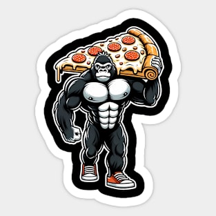 Gorilla with Pizza, Workout Sticker